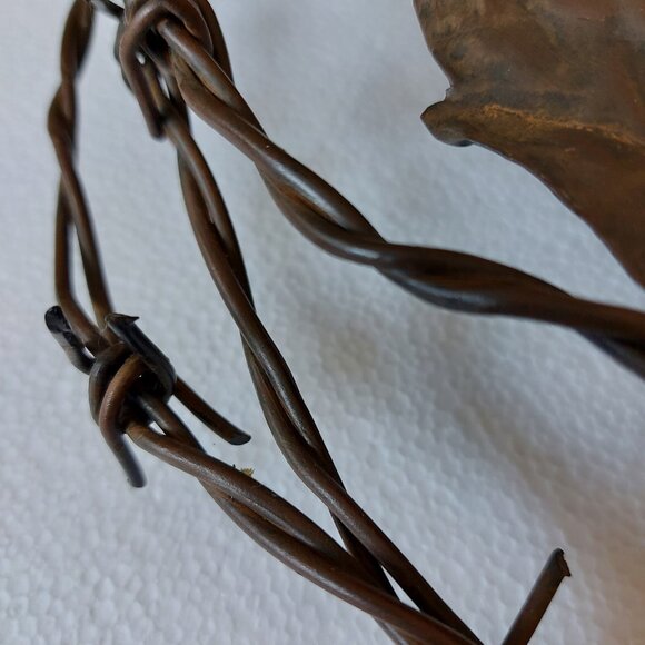 Barbed Wire Cowboy girl western Wreath 12" Metal Spur Holly Rustic Farmhouse - Picture 13 of 16